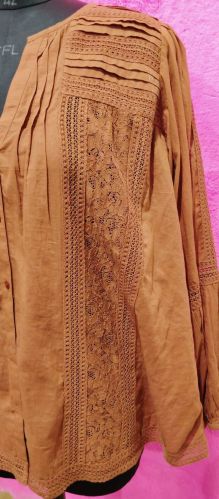 Ladies Brown Cotton Top M, Xl, Xxl Casual Wear