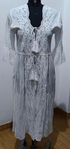 Ladies Full Sleeves Cotton White Shrug M, Xl, Xxl