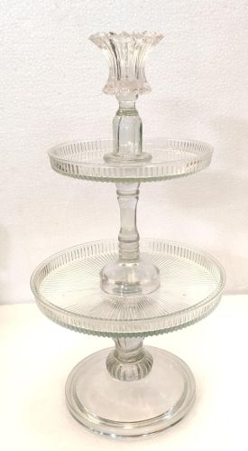 Polished 3 Tier Glass Cake Stand, Color : Transparent