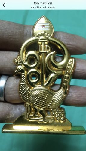 Polished Brass Vel Mayil Murugan, Packaging Type : Golden for Temples