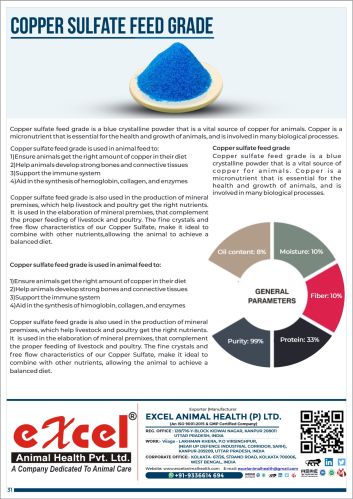 EXCEL Copper Sulphate Monohydrate for ANIMAL FEED