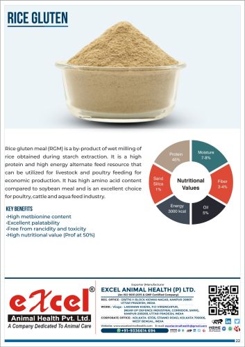 EXCEL Natural Rice Gluten Dried, Form : Powder