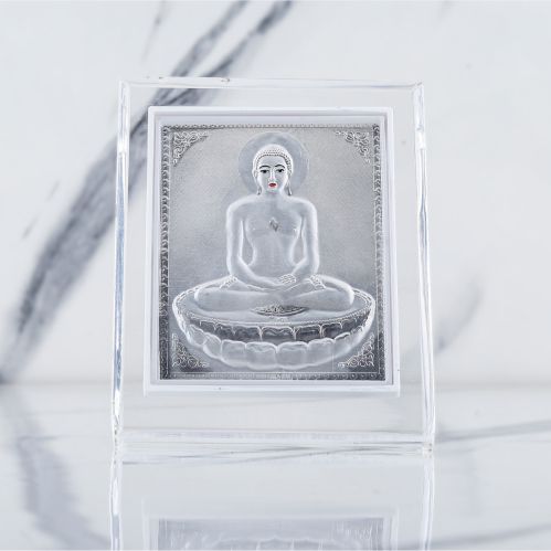 Plain Plastic 999 Silver Lord Mahaveer Frame 4x6 Inch