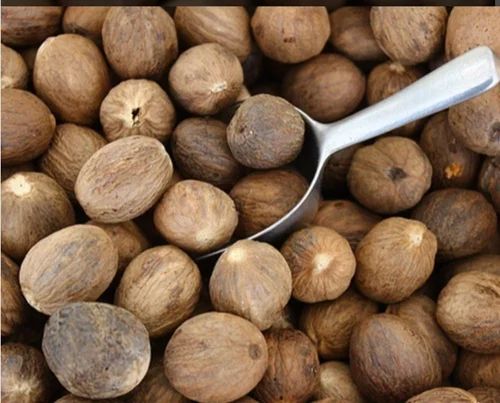 Dried Whole Nutmeg, Color : Brown, Certification : FSSAI For Herbal Formulation, Ayurvedic Formulation