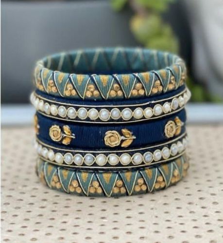 Ladies Fancy Handmade Bangle Set, Color : Multicolor Party Wear