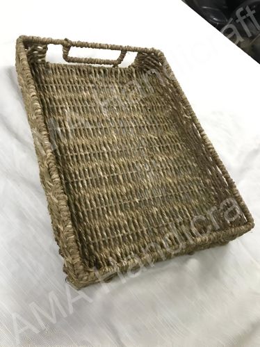 Plain Rectangle Jute Tray, Color : Natural Multisize