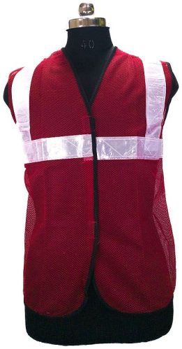 Plain Nylon O2 FSPRO Red Safety Jacket, Sleeve Style : Sleeveless
