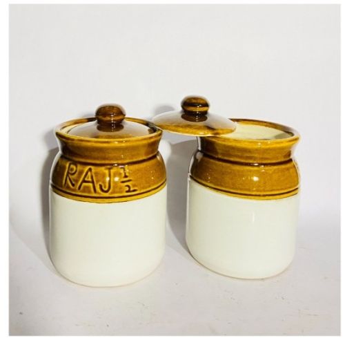 Plain J005 Ceramic Jar, Capacity : 500gm for Pickle