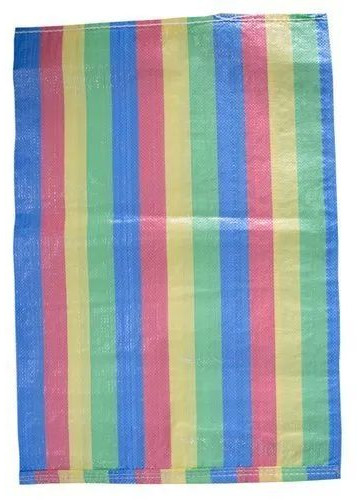 Striped PP Woven Multicolor Bags Bottom Stitched Standard
