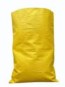 Plain PP Woven Yellow Bags Bottom Stitched Standard