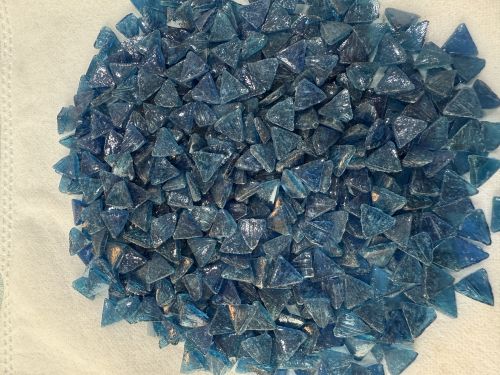 Polished Blue Glass Mosaic Beads, Shape : Square For Decoration