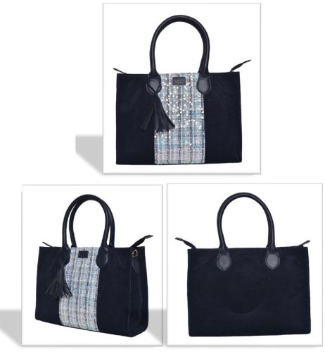 Cotton Midnight Shimmer Handbag 10 X 14 X 4.5 Inch