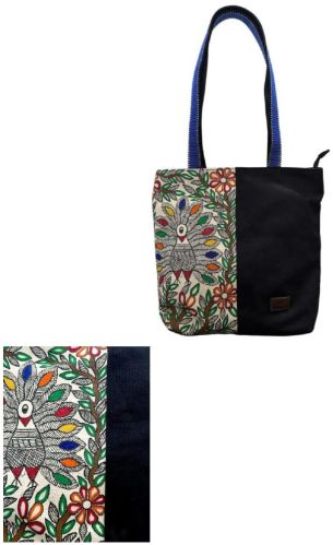 Printed Recycled Canvas Tote Bag, Color : Multi Color