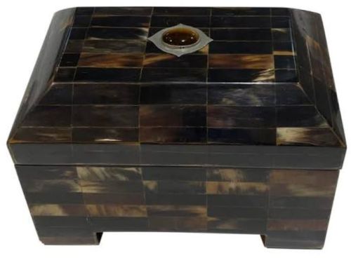 Polished Antique Horn Box, Color : Blackish Brown