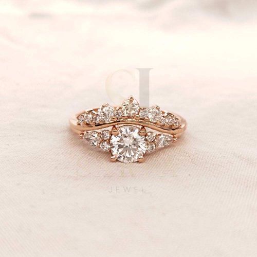 Polished 14k Rose Gold Diamond Ring Standard Engagement