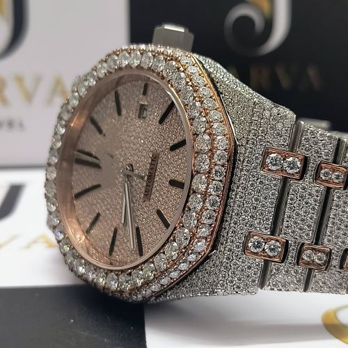 Hip Hop Sapphire Diamond Watch Party Wear, Casual Wear