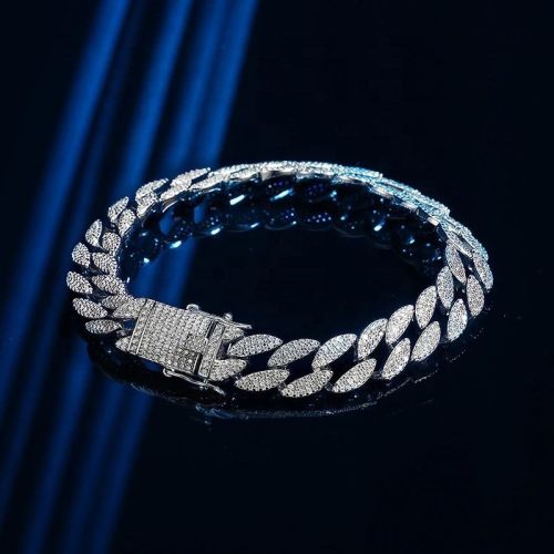 Polished Moissanite Diamond Bracelet, Color : White, Gender : Male