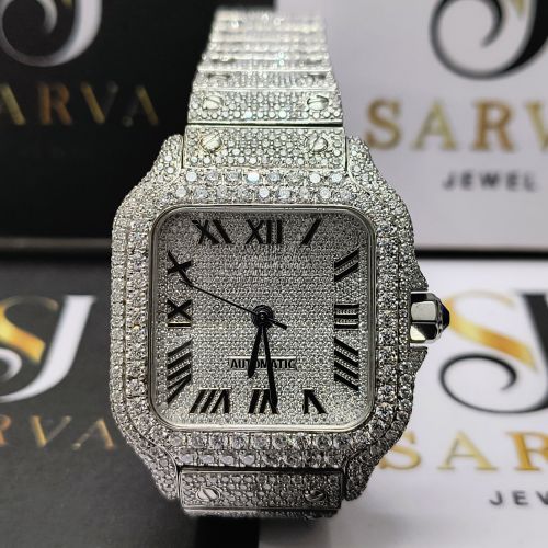 Sqaure Moissanite Diamond Watch, Speciality : Seamless Design