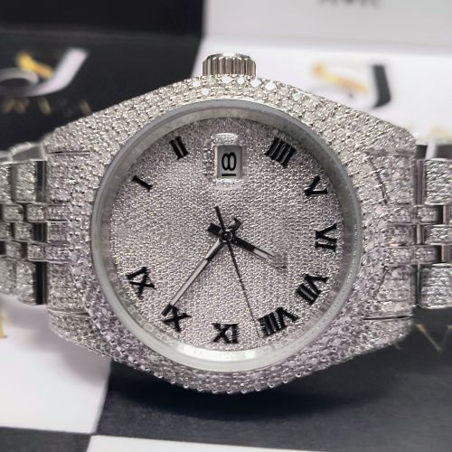 Stainless Steel Diamond Watch Party Wear, Casual Wear