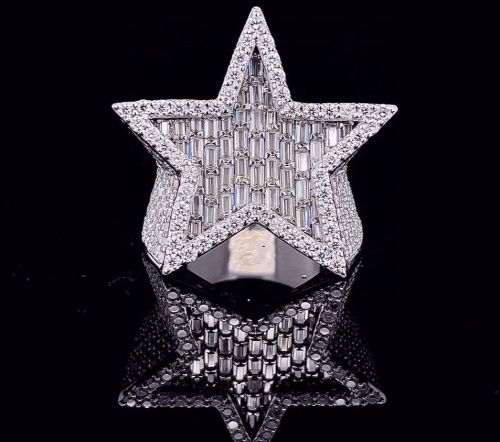 Polished Star Shaped Diamond Ring Engagement, Wedding Wear