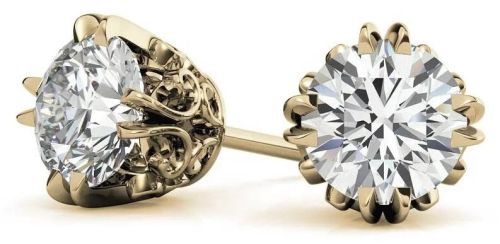 Plain Polished Vvs Moissanite Diamond Studs Earrings Modern