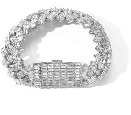 Polished White Moissanite Diamond Tennis Bracelet Modern