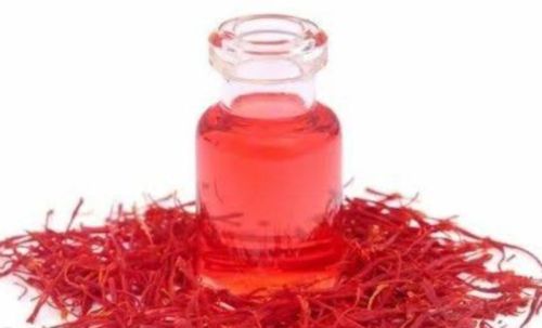 Organic Kashmiri Saffron Oil, Color : Red, Form : Liquid