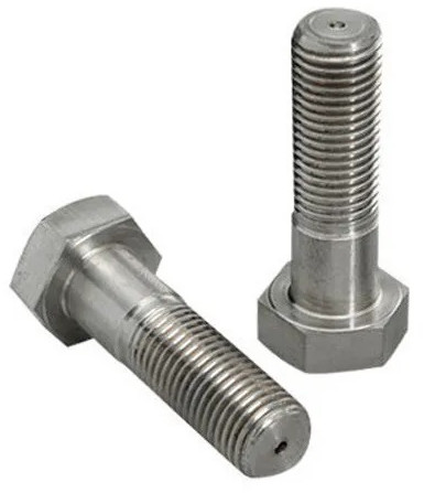 Polished 1 Inch Mild Steel Hex Bolt, Color : Metallic