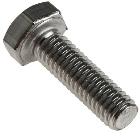 Polished 8 Mm Mild Steel Hex Bolt, Color : Silver for Fittings
