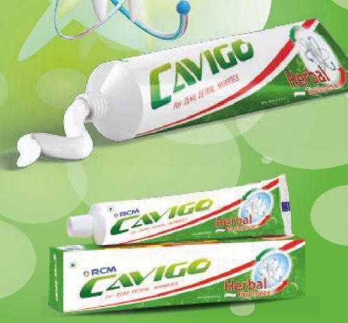 Rcm Cavigo Herbal Toothpaste, Packaging Type : Plastic Tube