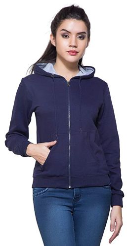 Poly Cotton Ladies Hoodies, Sleeves Type : Full Sleeve