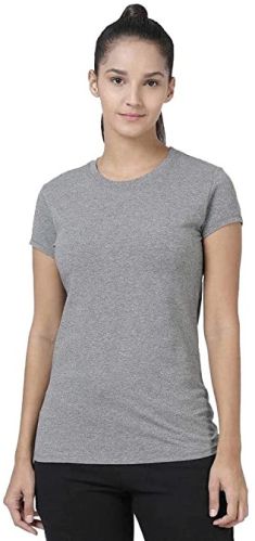 Cotton Plain Ladies Round Neck T-shirts, Sleeve Style : Short Sleeve