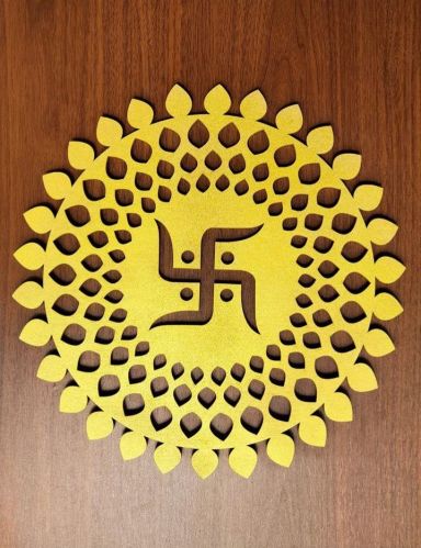 Plain Color Coated Swastik Wall Arts, Color : Yellow