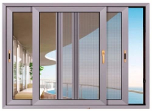3 Track Sliding UPVC Window With Mosquito Net