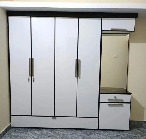 Powder Coated Aluminum Hylam Sheet Cupboard, Color : White