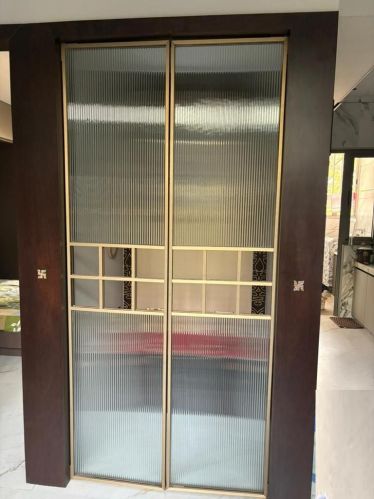 Rose Gold Aluminium Profile Lining Design Door