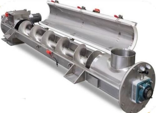 Chemofit Polished Electric Industrial Screw Conveyor, Color : Silver