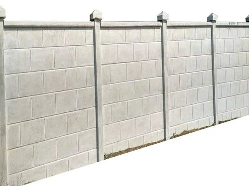 Plain Panel Build RCC Grey Compound Wall for Boundaries, Construction