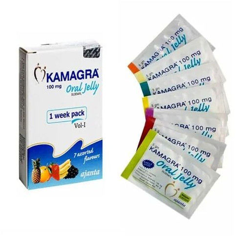 Kamagra Oral Jelly, Packaging Type : Box, Packaging Size : 7 Pouches