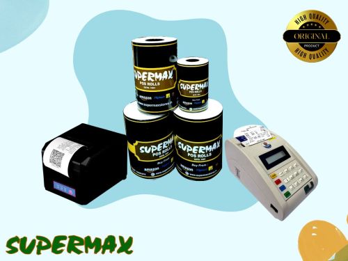 Thermal Paper Rolls, Brand Name : Supermax, Packaging Type : White
