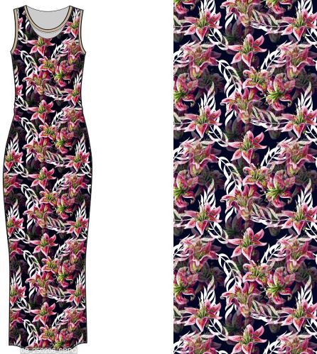 Printed Ladies Sling Cut Long Gown M, Xl, Xxl