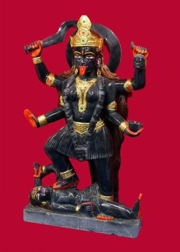 Printed Polished Maa Kali Statue, Packaging Type : Black