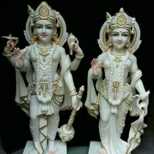 Printed Marble Vishnu Statue, Packaging Type : White