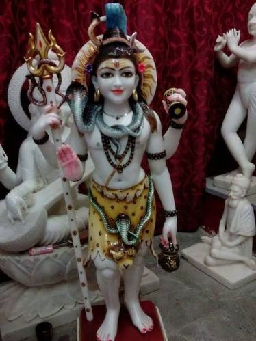 Printed Polished Marble Shiv Murti for Shop, Office, Home, Garden