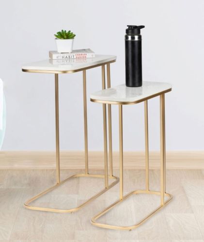 Plain Coated METAL Side Table Set Of 2, Brand Name : H.I for Home