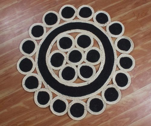 Gookygoods Braided Natural Jute Area Rug, Shape : Round