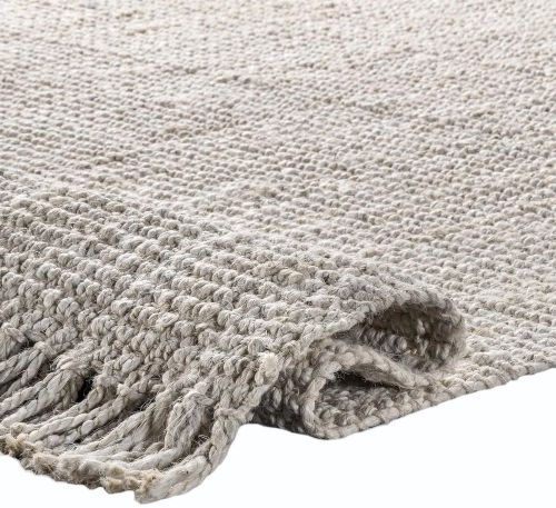 Gooky Goods Plain Handwoven Off White Jute Rug, Shape : Rectangular