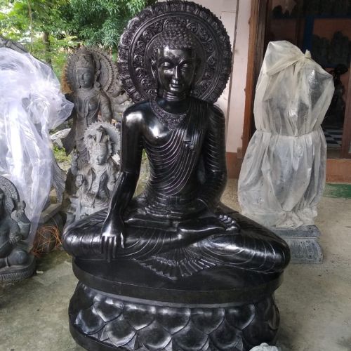 Stone Polished Buddha Statue for Garden, Home, Shop, Temple