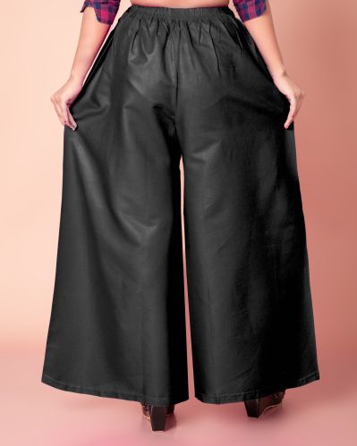 Plain Ladies Black Palazzo Party Wear, Technics : Machine Made