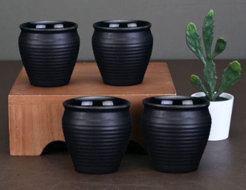 Plain Color Coated Black Round Melamine Kullad